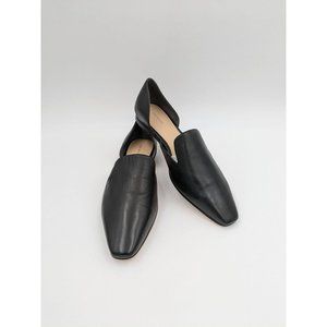 Via Spiga women's‎ Allese black leather square toe d'Orsay loafers flats